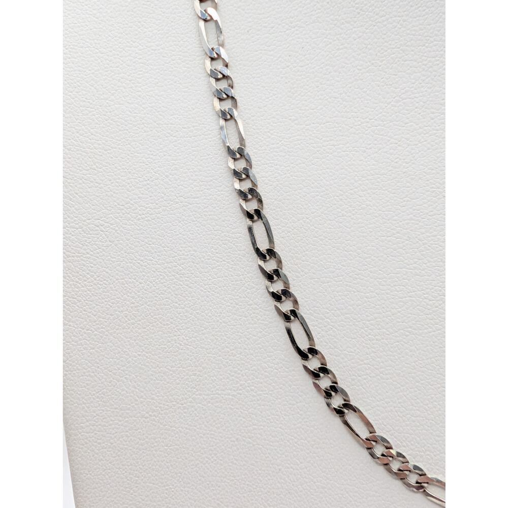 925 Italy Sterling Silver Figaro 22" Chain Necklace 6.52g - Picture 3 of 7